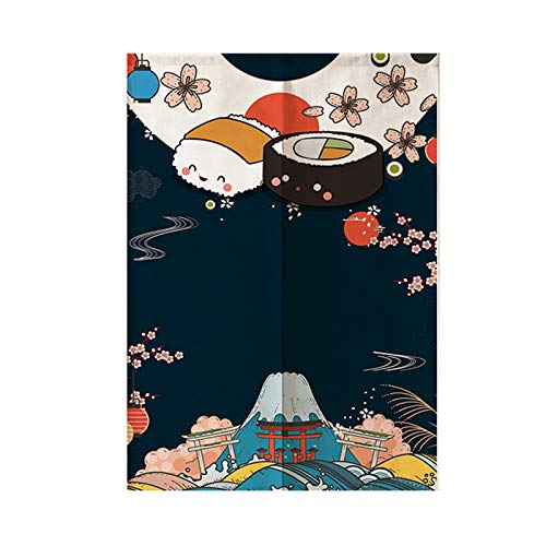 MYRU Fuji Mountain Noren Japanese Curtain Noren Japanese Curtain Entrance Sushi33 by 59 Inch