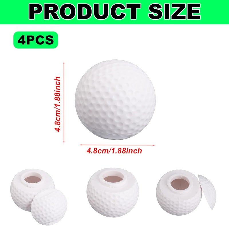 4pcs Golf Ball Shot Glasses with Lid, 1.7oz Unique Novelty Whiskey Glasses Drinking Cups for Men Fathers Golf Lovers Club Birthday Party Barware Gifts (White) - Image 2