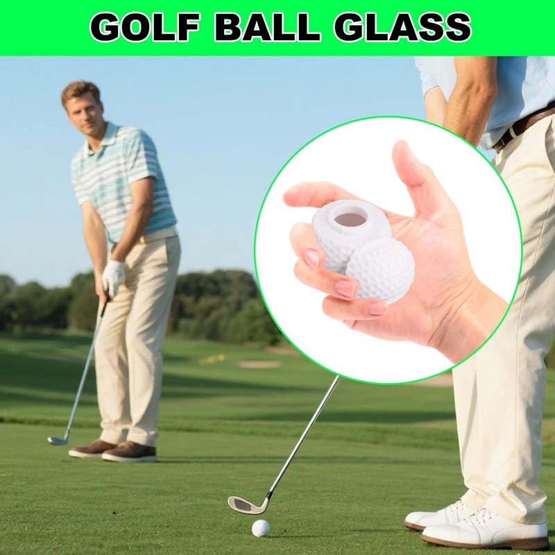 4pcs Golf Ball Shot Glasses with Lid, 1.7oz Unique Novelty Whiskey Glasses Drinking Cups for Men Fathers Golf Lovers Club Birthday Party Barware Gifts (White) - Image 5