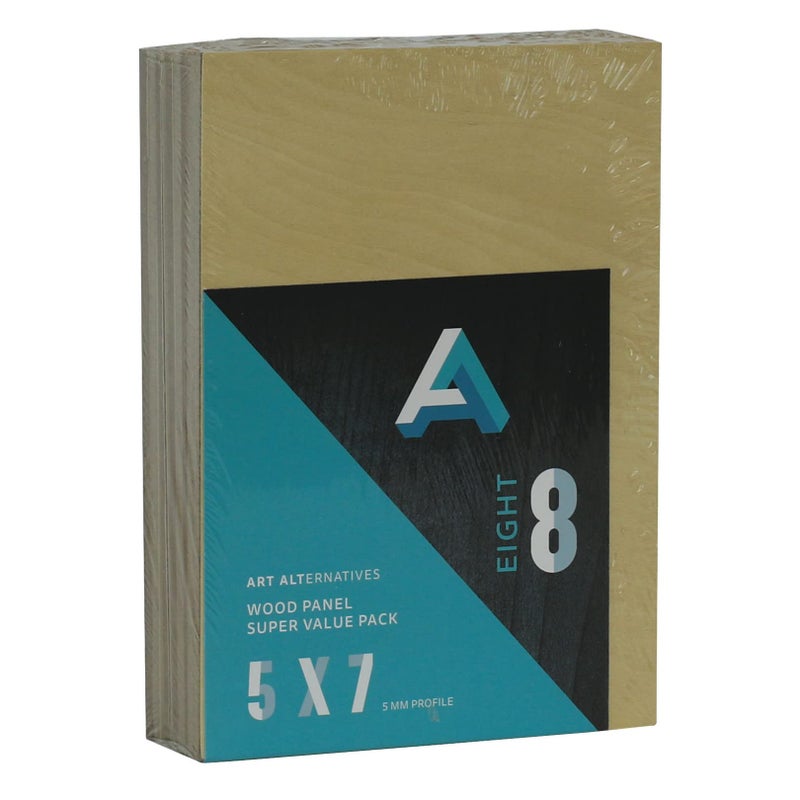 Art Alternatives Wood Panel Super Value Pack, Uncradled, 5" x 7", 8/Pkg. - MDF Double Sided - Image 3