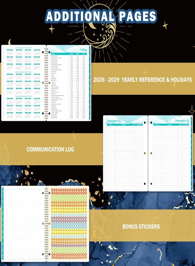 مايبوك مخطط الطالب 2026-2027 - مخطط مدرسي من يوليو 2026 إلى يونيو 2027، مقاس 9 × 11 بوصة، تقويم دروس أسبوعي أكاديمي مع 12 علامة تبويب شهرية، تجليد حلزوني مزدوج، ملصقات، منظم مثالي - Image 5