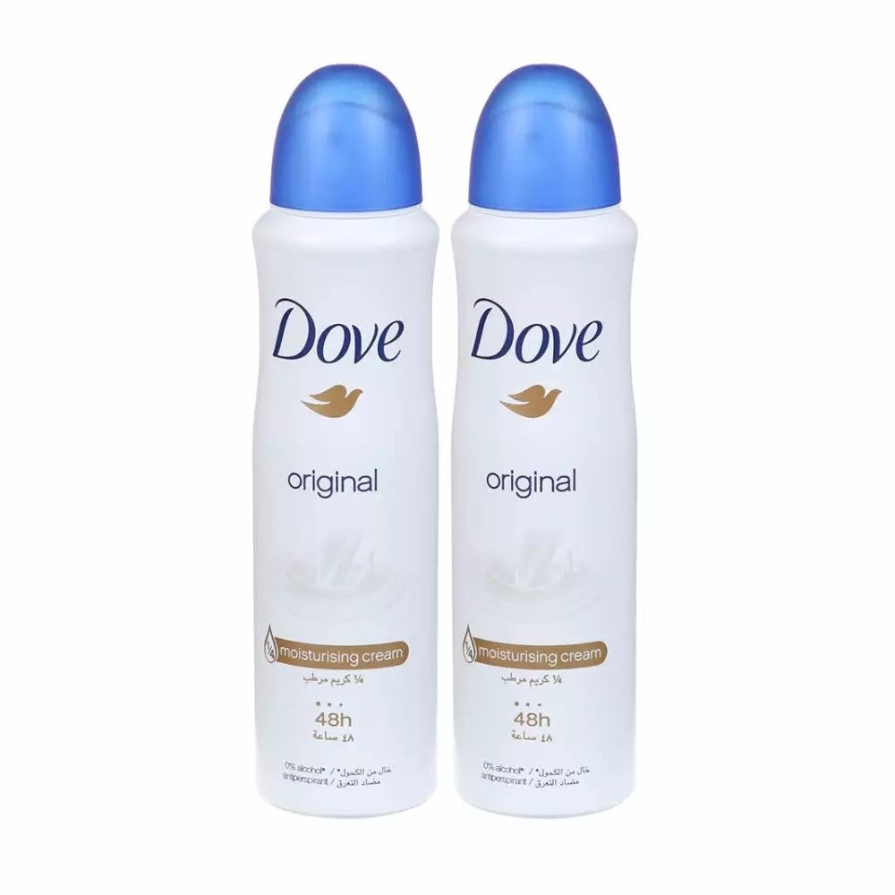 Dove Original 48H Deodorant Spray With 1/4 Moisturising Cream- 2X150ml