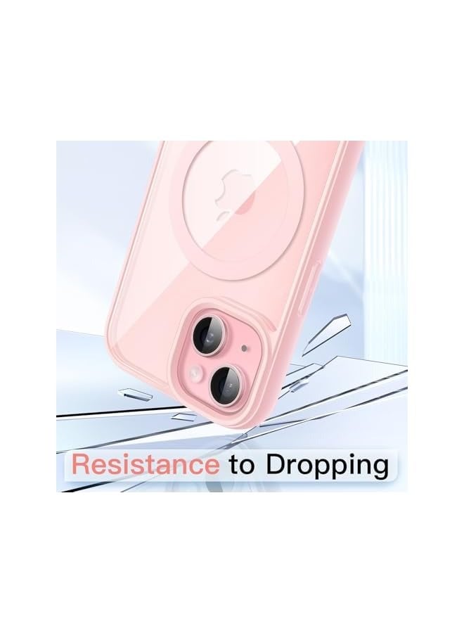 Jetech Magnetic Case for iPhone 15 6.1-Inch Compatible with MagSafe, Shockproof Phone Bumper Cover, Solid Color Matte TPU Frame, Anti-Scratch Clear Back (Pink) - Image 5