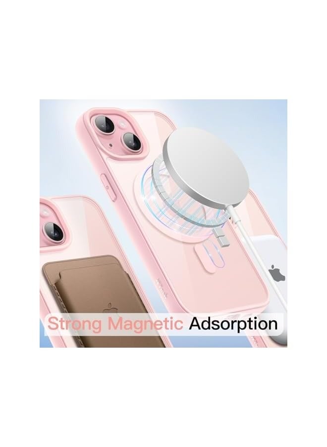Jetech Magnetic Case for iPhone 15 6.1-Inch Compatible with MagSafe, Shockproof Phone Bumper Cover, Solid Color Matte TPU Frame, Anti-Scratch Clear Back (Pink) - Image 4