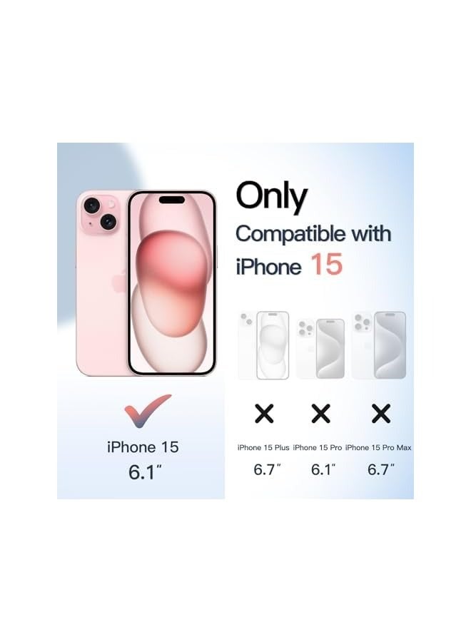 Jetech Magnetic Case for iPhone 15 6.1-Inch Compatible with MagSafe, Shockproof Phone Bumper Cover, Solid Color Matte TPU Frame, Anti-Scratch Clear Back (Pink) - Image 2