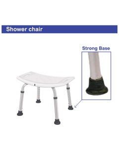 STARMED StarMed Shower Chair, Adjustable Height, Aluminium Frame, Seat Handles, Strong Base, Bath Support, shower seat  - Image 2