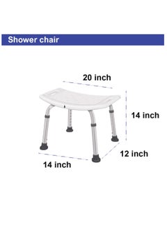 STARMED StarMed Shower Chair, Adjustable Height, Aluminium Frame, Seat Handles, Strong Base, Bath Support, shower seat  - Image 3