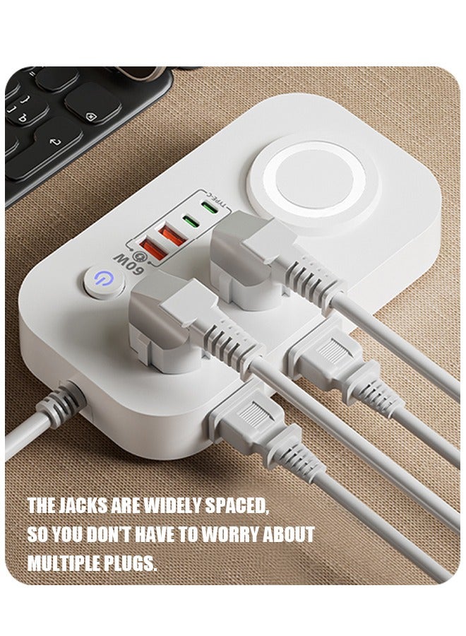 60W Multifunction Socket with MagSafe, Universal Power Plug Adapter 180cm Power Strips - Image 4