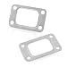 Tesnaao 2 PCS Car Modified T3 Turbine Flange Gasket 42 x 25 Stainless Steel 4Hole Washer Turbocharger Intake Manifold Flange Gasket Universal for T3 T34 T35 T38 GT35 GT35R Cars Silver - Image 2