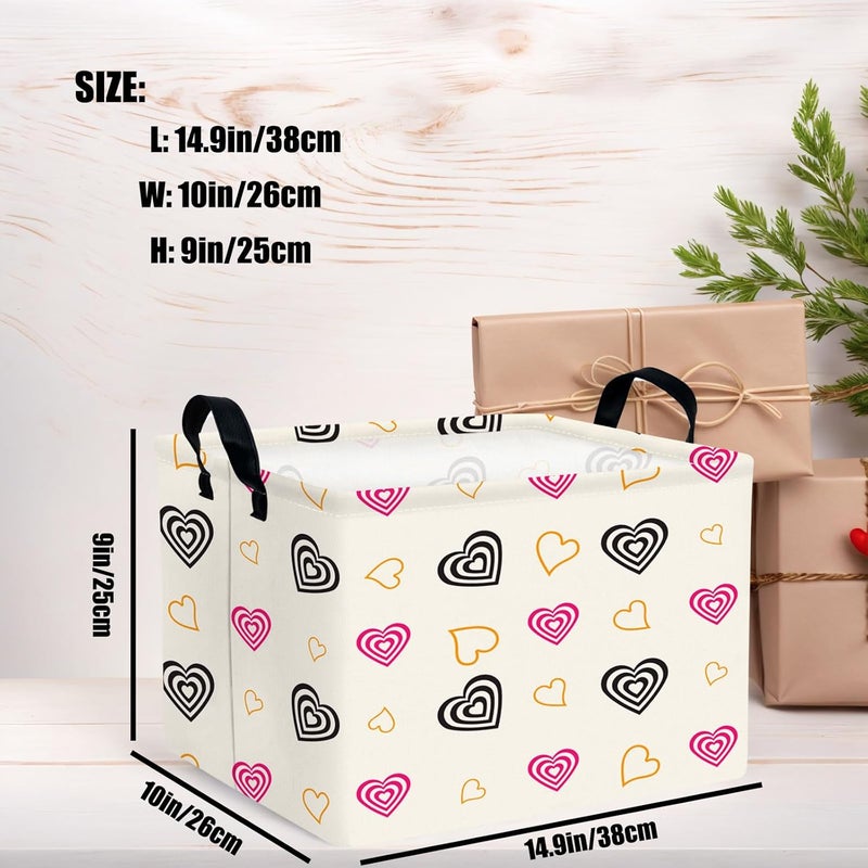 SETAMA Valentine's Day Basket Gift for Empty Cute Heart Large Storage Bin for Kid and Baby Room Décor (Red and Black) - Image 3