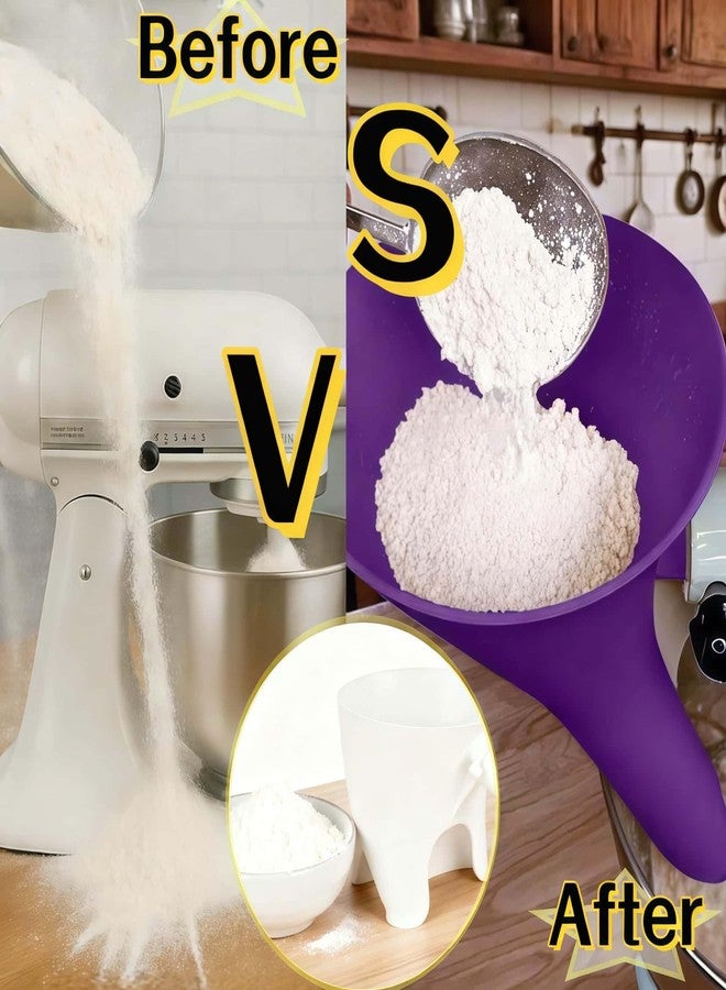 LWOGD Flour Funnel for KitchenAid Mixer 5 Qt, Anti-Splash Attachment for Tilt-Head Stand Mixer 4.5 & 5 Quart (KSM150), Dishwasher Safe No-Mess Baking Tool, Easy Pour Accessory (White) - Image 5