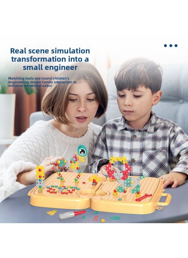 Children's Screw Puzzle Toy Nut Combination Screw Removal Simulation Electric Baby Repair Toolbox Toy-Color:3-in-1 Suitcase [hack-a-mole + Pulling Radish + Tightening Screws]  - Image 4