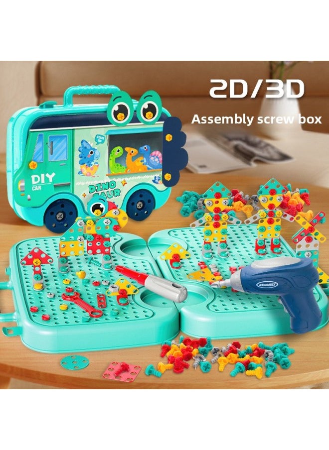 Children's Screw Puzzle Toy Nut Combination Screw Removal Simulation Electric Baby Repair Toolbox Toy-Color:3-in-1 Suitcase [hack-a-mole + Pulling Radish + Tightening Screws]  - Image 2