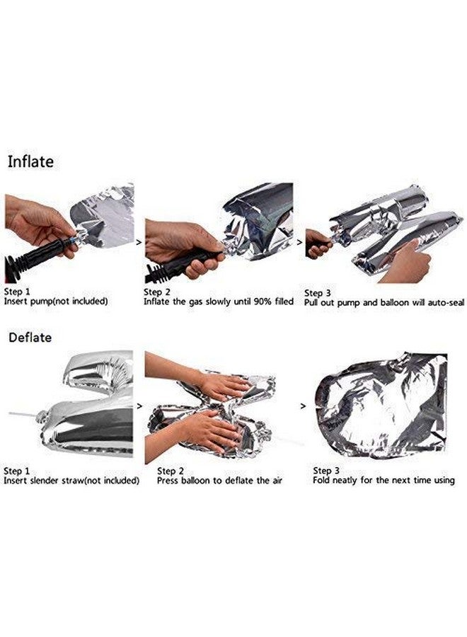 Propsicle 16 inch Birthday Foil 7 Number Helium Balloon Party Decoration Silver Pack of 1 | 7 Year No. Balloons Birthday/Anniversary | Seven Number - Image 5