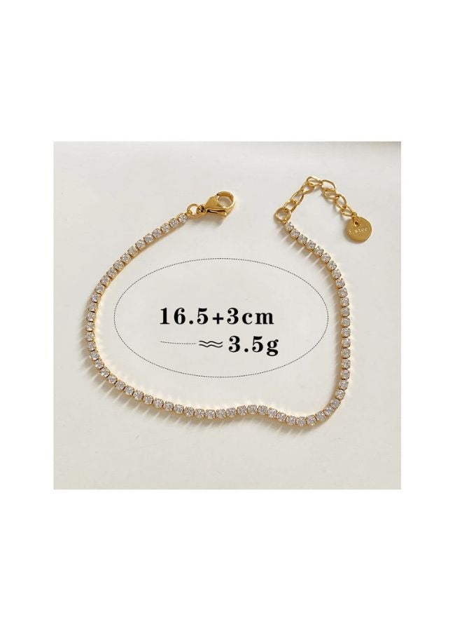 Andaazs Women’s Siena Tennis Bracelet – 18K Gold-Plated Stainless Steel with Cubic Zirconia – Classic Waterproof Jewelry - Image 3
