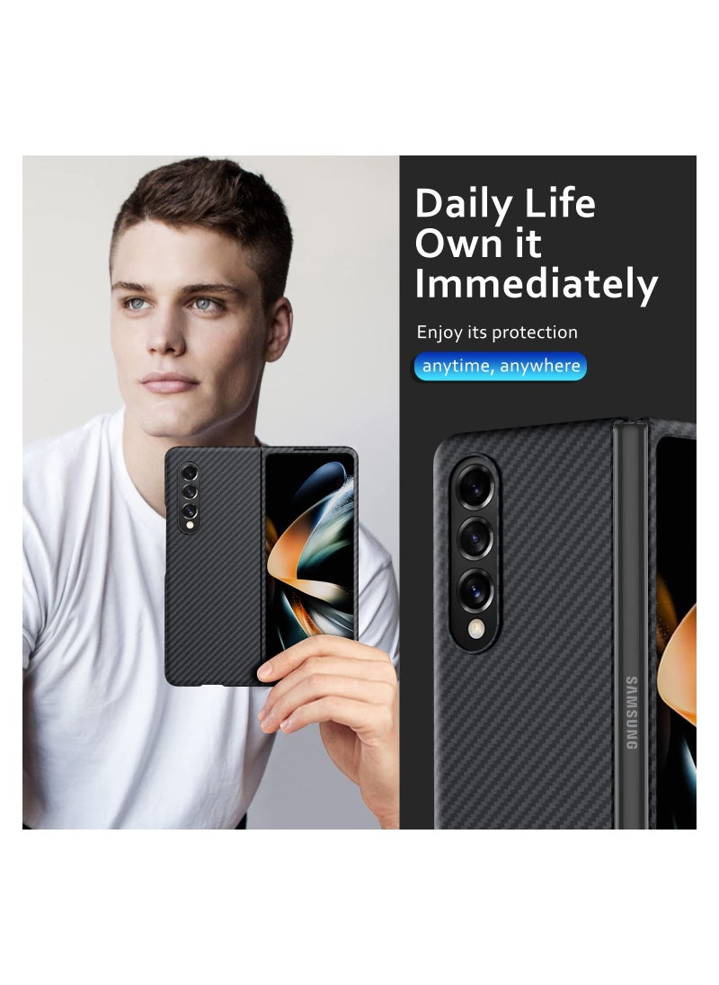 Aookay - Case for Samsung Galaxy Z Fold 3, Real Aramid Fiber Lightweight with Full-Body Dual Layer Rugged Shookproof Case for Samsung Z Fold 3 (Galaxy Z Fold 3, Black) - Image 1