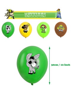 General Shrek theme birthday party decoration shrek boy birthday flag cake with balloon spiral charm  - Image 4