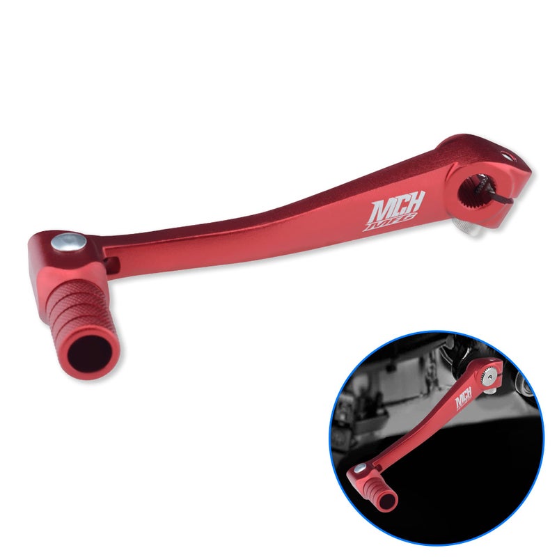 MCHMFG Folding Gear Shifter Shift Lever CNC Aluminum Gear Shifter Shift Lever for XR50 XR80 CRF50 CRF70 50cc125cc Pit Dirt Bike Motorcycle Red - Image 2