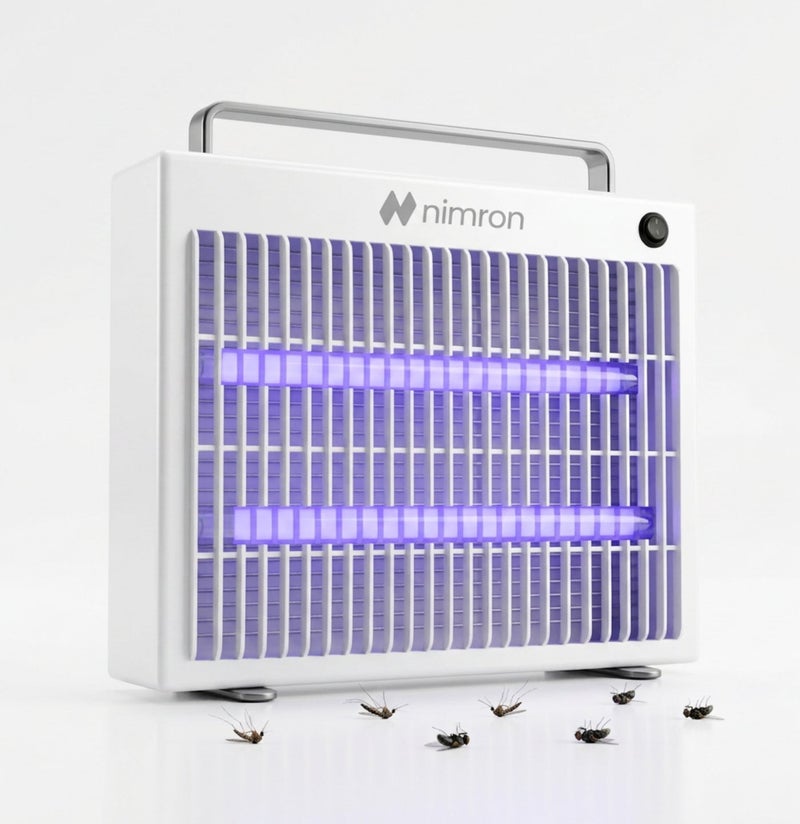 nimron 16W Electric Insect Killer UV Bug Zapper with Safety Grid, Powerful Mosquito & Fly Killer Machine Indoor for Home, Silent Operation, Easy Clean, 2 Year Warranty NR810-IK – White - Image 1