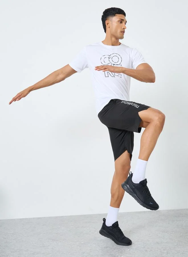 ستايلي اكتيف شورت رجالي للتمارين الرياضية بشعار وطبعة