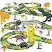 MagicKidz Dinosaur Race Track Toys for Kids Best Birthday Gift for Boys 3 4 5 6 7 Years Old 255 PCS Flexible Racing Set with Wide Track Create A Dinosaur World Road Race - Image 2