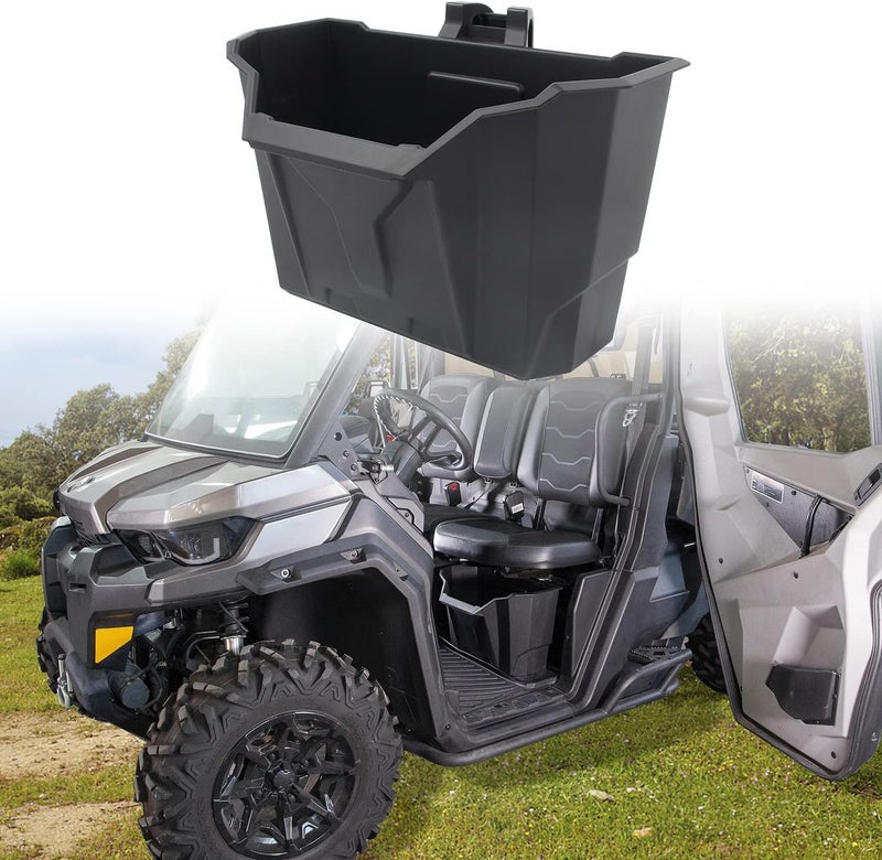 CPOWACE Black Under Seat Storage Box for Can Am Defender HD8/HD10/HD5/Max HD8/Max HD10 (2016-2021) - Image 1