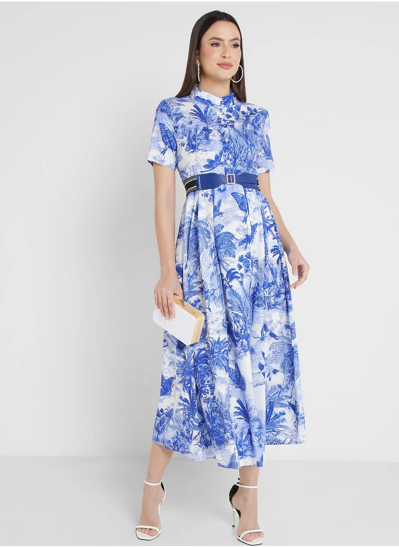ELLA Printed A-Line Dress
