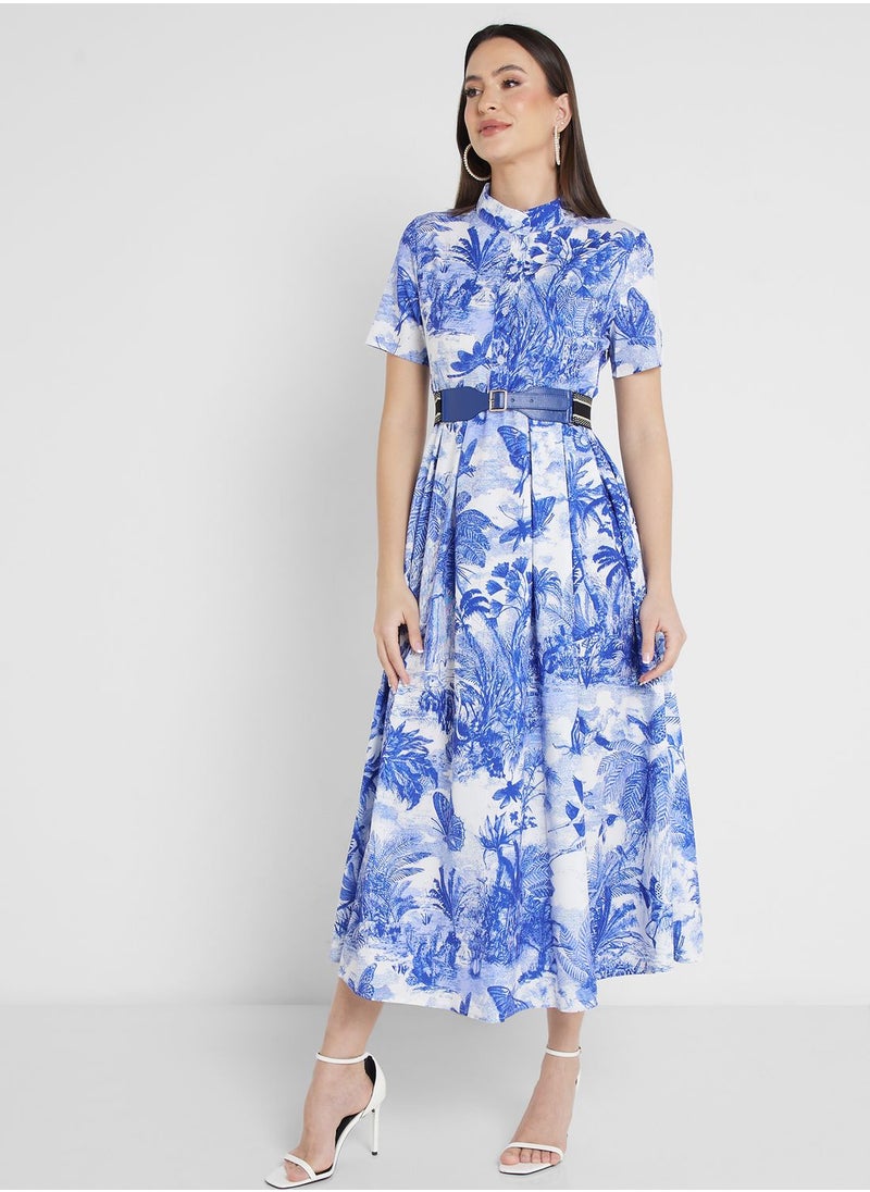ELLA - Printed A-Line Dress - Image 1
