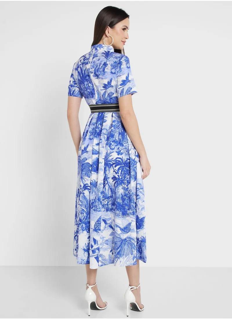 ELLA Printed A-Line Dress