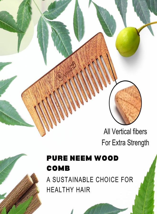 Organic B Comb for Women | Neem Comb Soaked Infused with Premium Rosemary & Castor Oil | Detangling, Frizz Control & Lustrous Shine | Neem Comb for Women & Men | For All Types of Hair - Image 5
