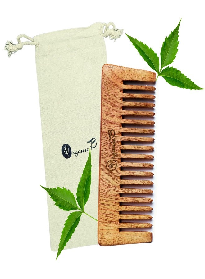 Organic B Comb for Women | Neem Comb Soaked Infused with Premium Rosemary & Castor Oil | Detangling, Frizz Control & Lustrous Shine | Neem Comb for Women & Men | For All Types of Hair - Image 1