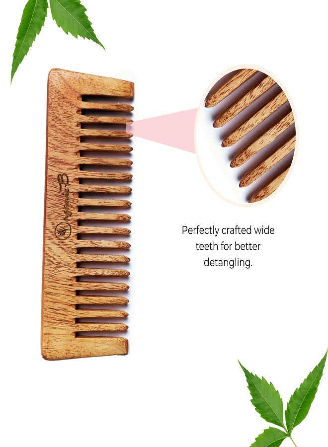 Organic B Comb for Women | Neem Comb Soaked Infused with Premium Rosemary & Castor Oil | Detangling, Frizz Control & Lustrous Shine | Neem Comb for Women & Men | For All Types of Hair - Image 3