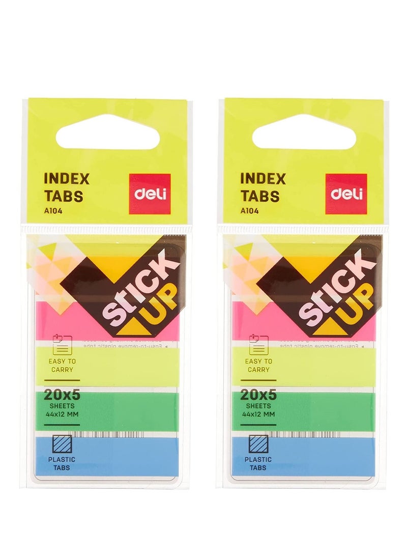 Deli 2-Pack Index Tab 44x12mm Size Multicolour  - Image 1