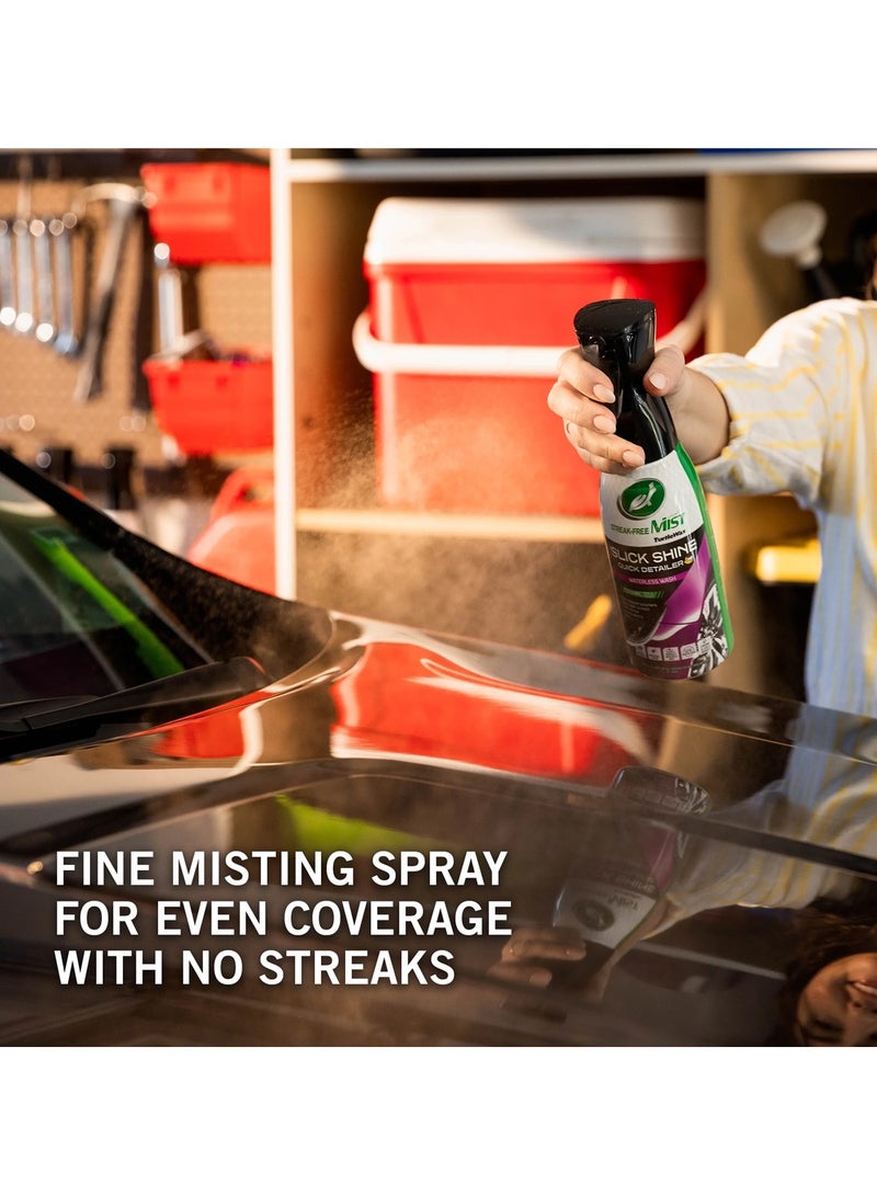 تيرتل رذاذ Turtle Wax Streak-Free Mist Slick Shine Quick Detailer غسيل بدون ماء، حماية سيراميكية، حماية من الأشعة فوق البنفسجية، لمعان مكثف، 591 مل - Image 4