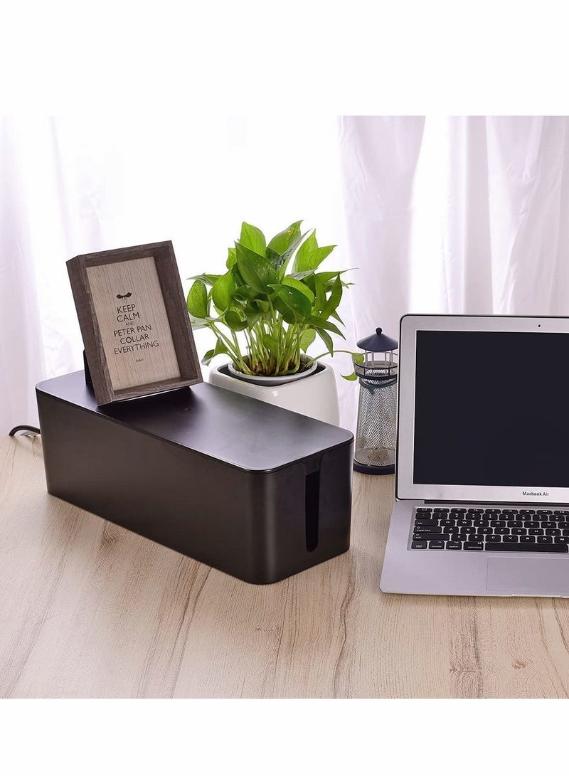 Y&D Cable Management Box,Large Cord Organizer BoxCord Hider Box to Hide Surge Protector Cover on Desk or Floor for Home & Office(Black) - Image 5