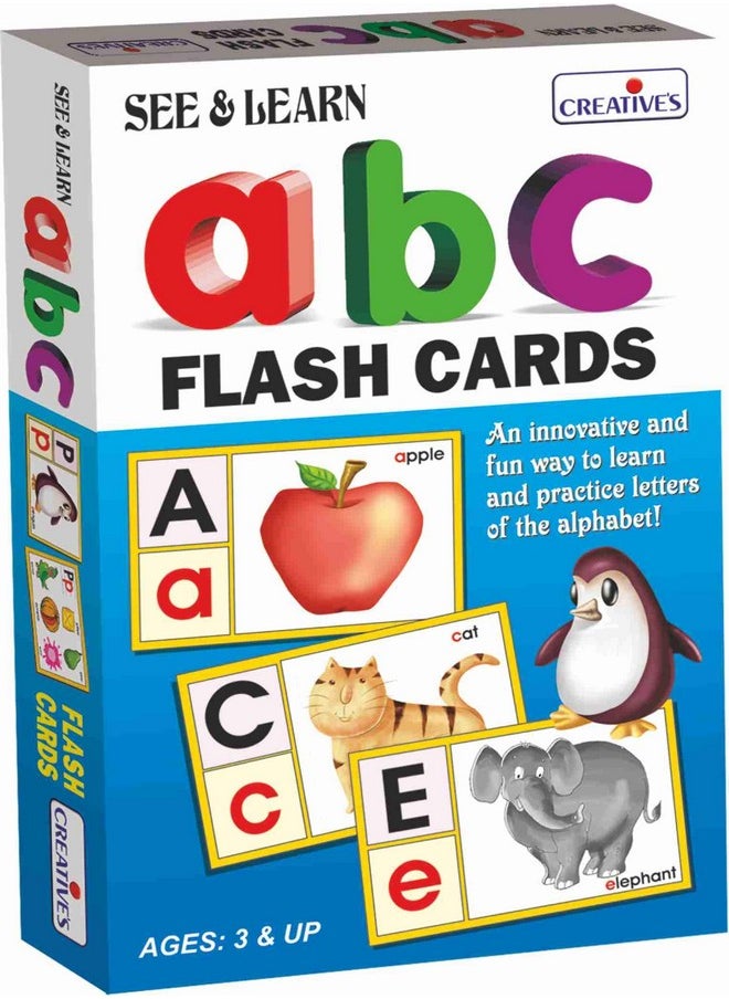 Creative's Creative's Sea and Learn ABC Flash Cards | Early Learning Alphabet Flash Cards | 26 Letter Cards | Alphabet with Picture Cards | Montessori Toys & Games, Preschool Learning for Kids 3 & Up Years 