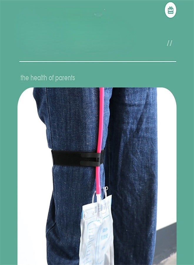 Elastic Drainage Tube Fixation Belt Urinary Catheter Holder Urine Bag Tube Fixation Clip with Magic Tape Strap - Image 1