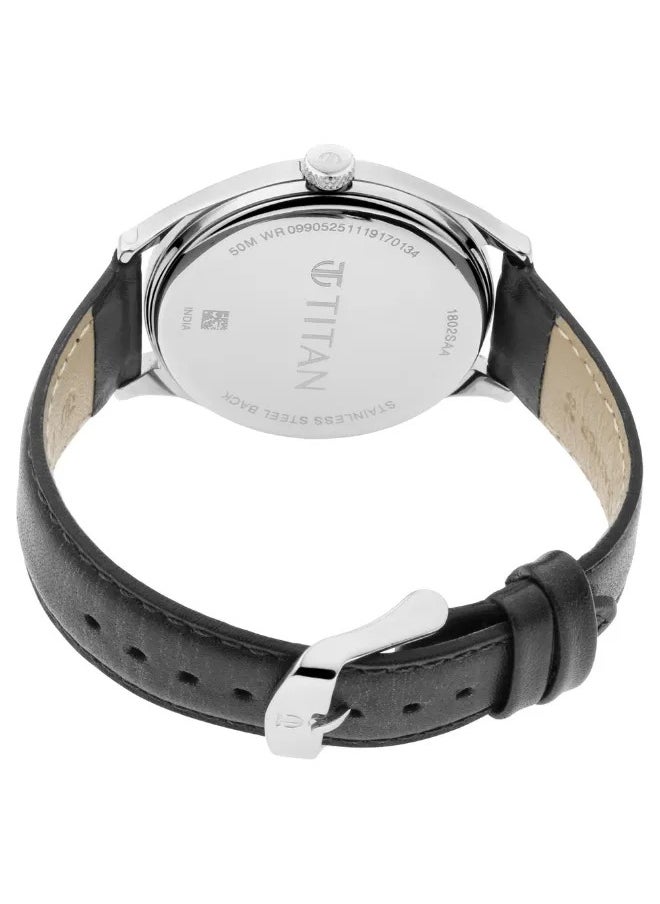 TITAN - Men's Analog Round Shape Leather Wrist Watch - 1802SL06 - 48 Mm - Image 1