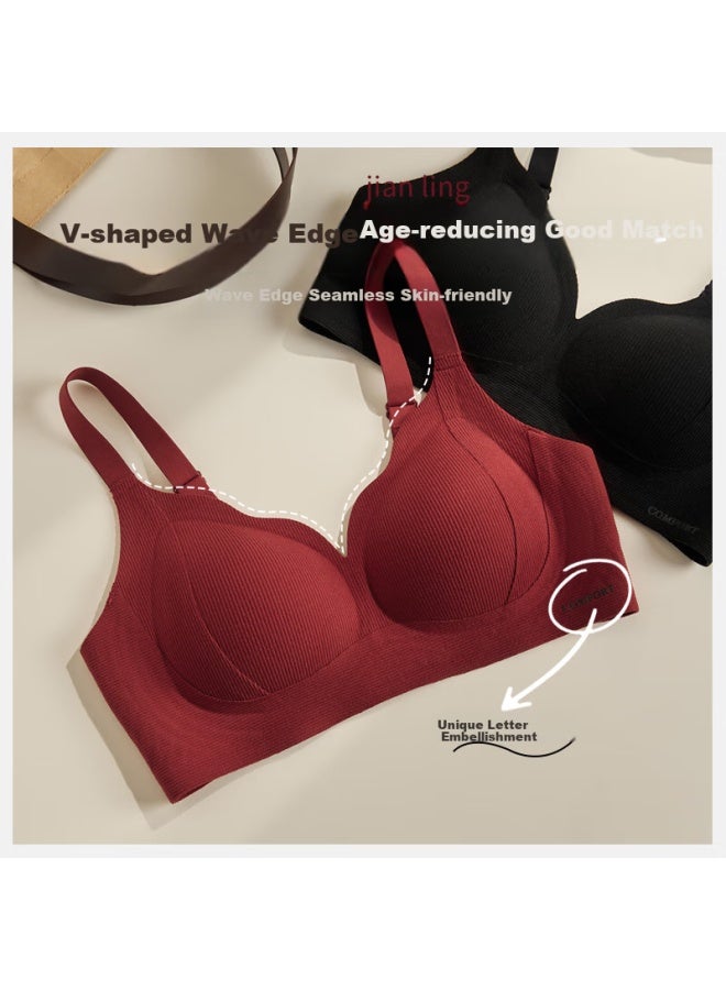 Liberal Freedom Women's Bra, Push-up And Lift, Minimizes Large Prevents Sagging, Adjustable, Nude Feel, V-shaped, Lift-up, Breathable - Image 5