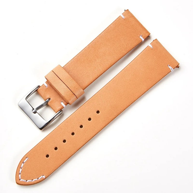 Bluejw Quick Release Genuine Leather Watch Band Replacement for Men and Women – 16mm 18mm 20mm 22mm 24mm Vintage Watch Strap, Easy to Replace - Image 1