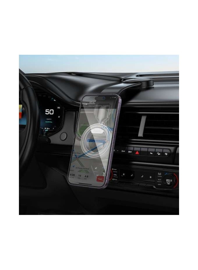 Hoco H71 Premium Memory Aluminum Alloy Magnetic Center Console Car Holder with Strong Rounded Magnet for Maximum Stability - Image 4