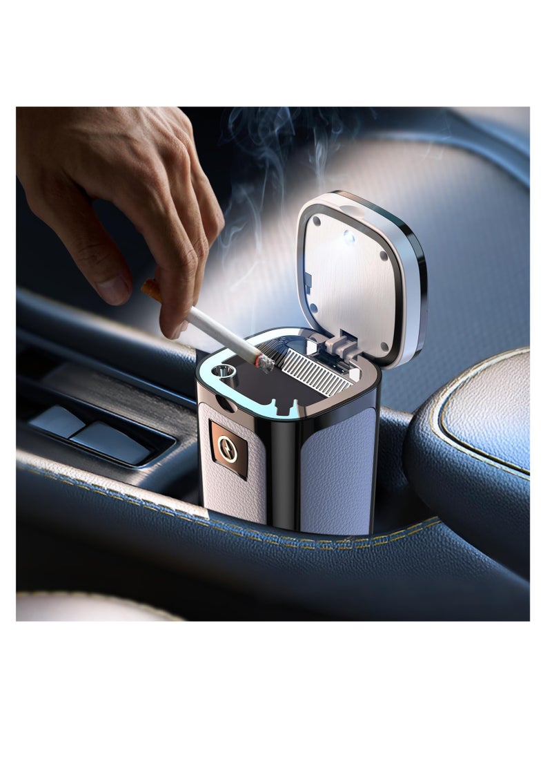 Excefore - Car Ashtray with Lid Smell Proof, Smokeless Ashtrays, Portable Cigarette Ashtrays, Car Ashtray with Solar and USB Dual Charging Lighter, Car Accessories Ashtrays for Travel, RV, Outdoor, Home - Image 1