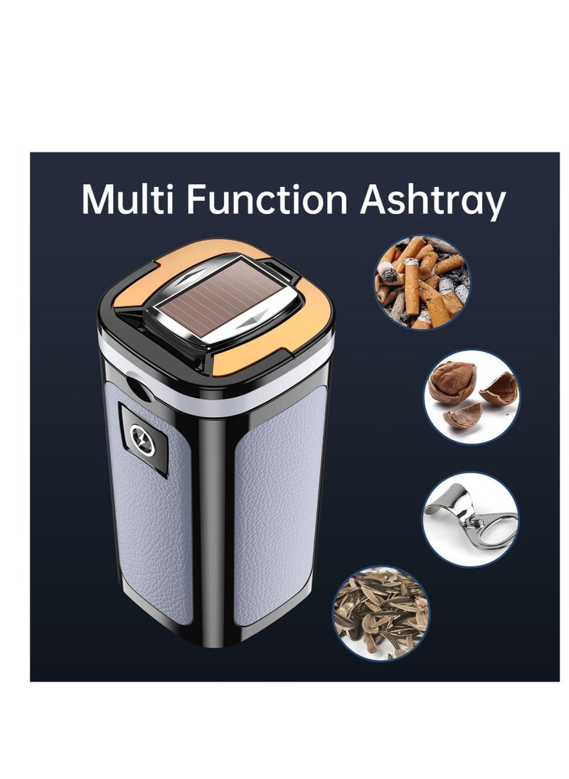 Excefore - Car Ashtray with Lid Smell Proof, Smokeless Ashtrays, Portable Cigarette Ashtrays, Car Ashtray with Solar and USB Dual Charging Lighter, Car Accessories Ashtrays for Travel, RV, Outdoor, Home - Image 1