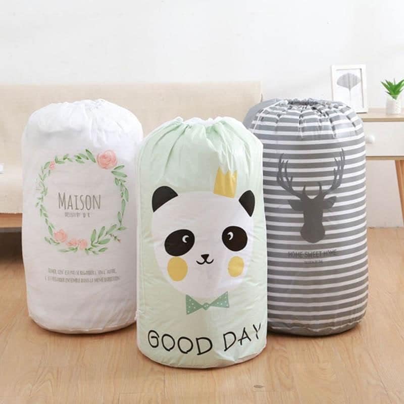 MVM Enterprise Round Drawstring Bag Portable Clothing Quilt Storage Bag Laundry Organizer Large Capacity Storage Organizer Clothes Container Portable Organizer Bag for cloth toy 1 pcs - Image 3