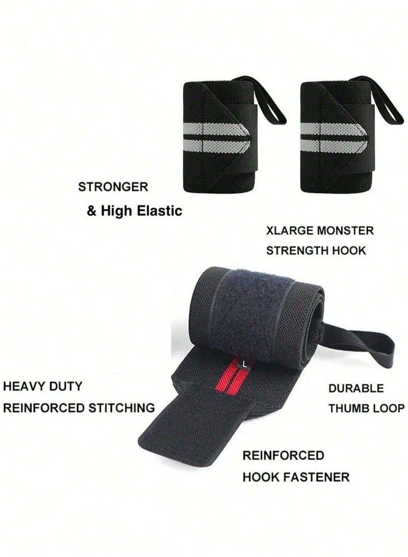 BAEKO Weight Lifting Wrist Support Band - Wrist Support Straps for Weight Lifting, Gym Workout, Bench Press, Overhead Press, Dips and Curls, Also Ideal for Sports, Typing, Working - Equipped with a Zipper that Allows You to Adjust the Level of Tightness - Image 3