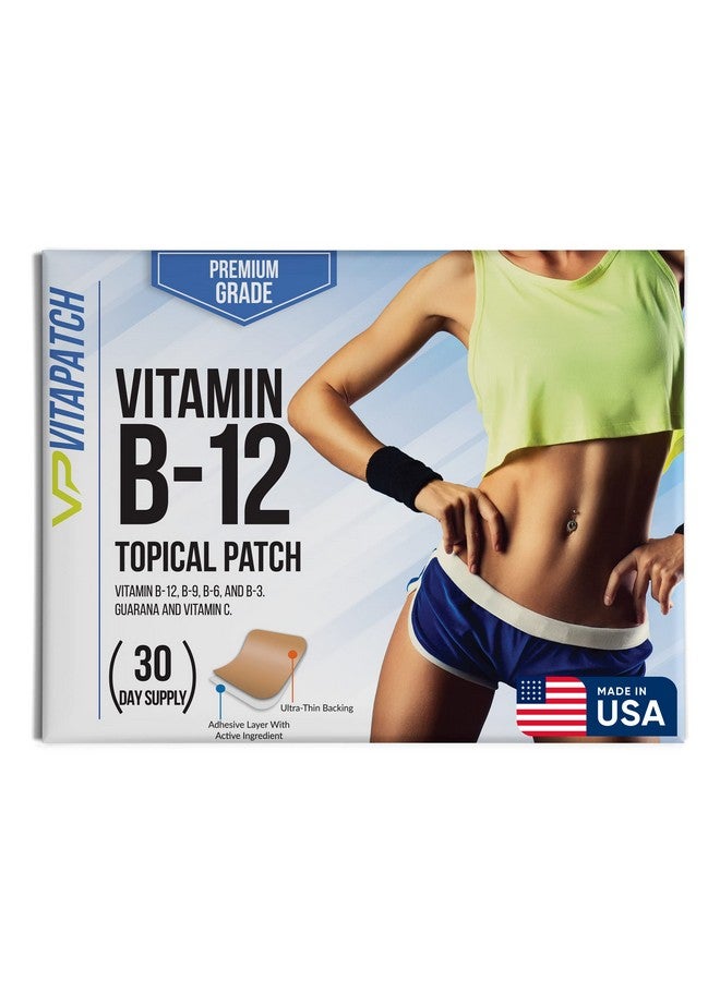 VitaPatch Premium Grade B12 Patches 30 Day Supply B12 Patch - Made with Vitamin B12 Methylcobalamin for Energy & Vitamin Guarana - 100% Made in The USA - Image 1