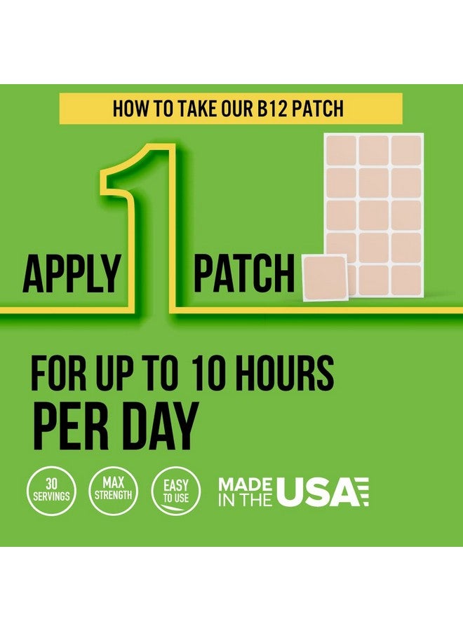 VitaPatch Premium Grade B12 Patches 30 Day Supply B12 Patch - Made with Vitamin B12 Methylcobalamin for Energy & Vitamin Guarana - 100% Made in The USA - Image 4