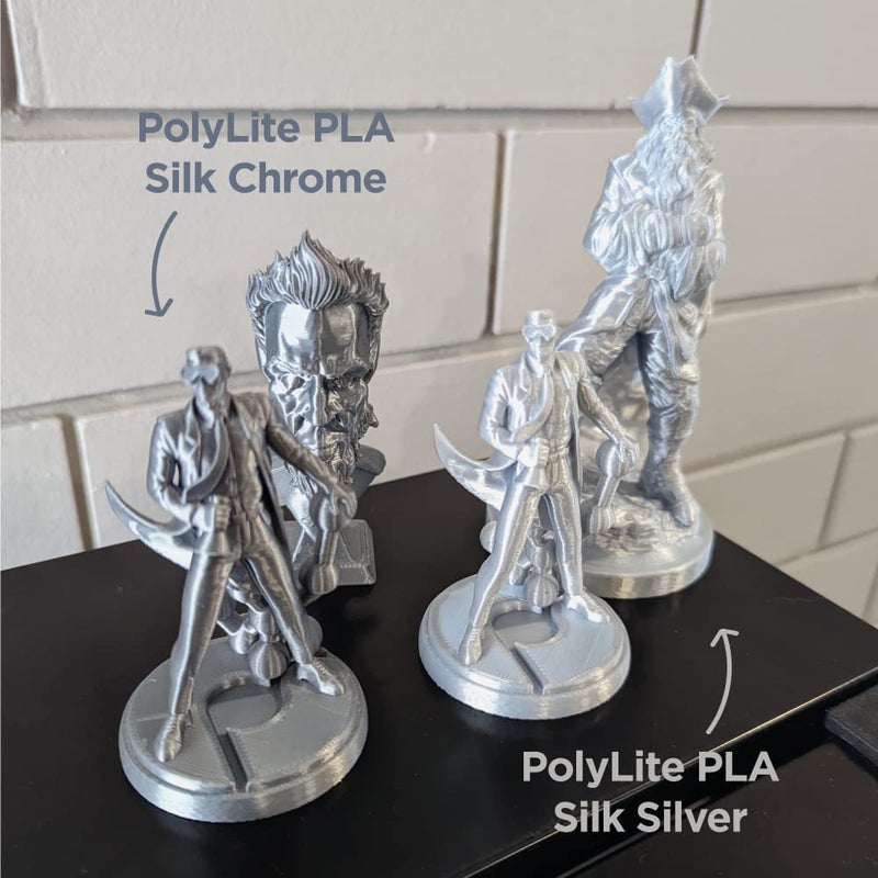 polymaker خيوط PLA حريرية 1.75 مم، فضي لامع لطابعة ثلاثية الأبعاد 1 كجم - PolyLite 1.75 مم - Image 2