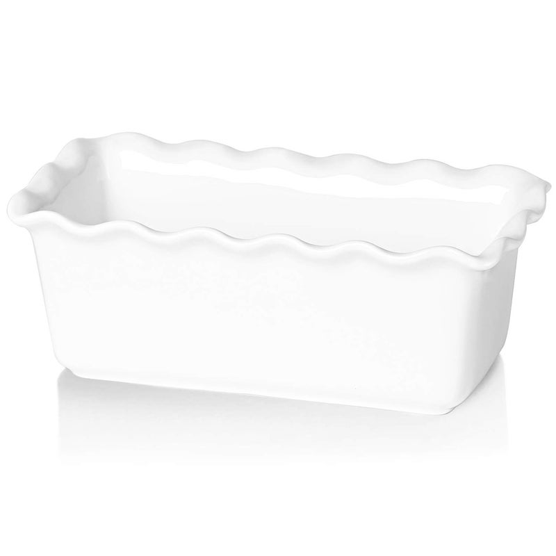 HAOTOP Porcelain Nonstick Baking Bread Loaf Pan 85 x 5 Inch White