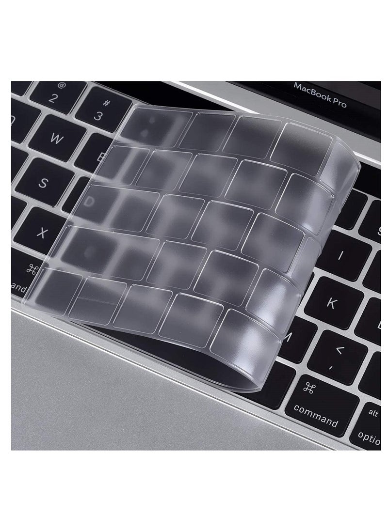 AMM - US Layout Keyboard Cover Skin for Apple MacBook Pro with Touch Bar 13/15-Inch Model A2159/A1706/A1989/A1707/A1990 Release in 2019/2018/2017/2016 Clear - Image 1